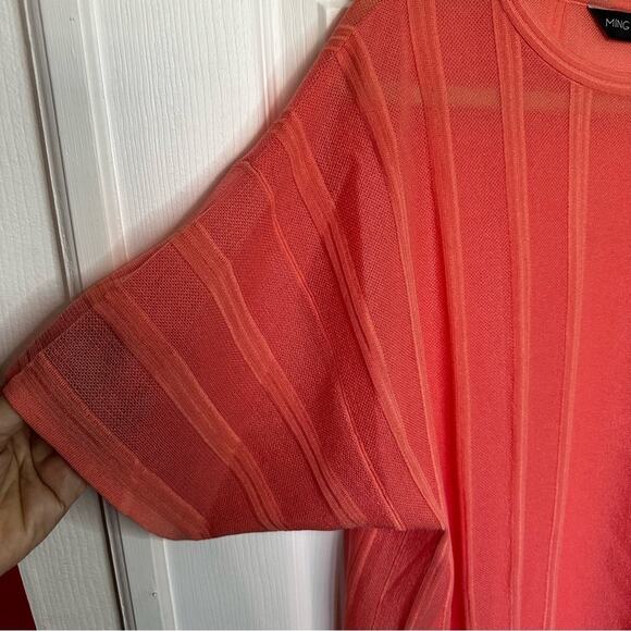 Ming Wang Dolman Sleeve Knit Tunic Top Sz XL Orange Burst Tonal Stripes - Picture 4 of 9